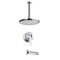 Chrome Tub and Shower Faucet Set With Rain Ceiling Shower Head